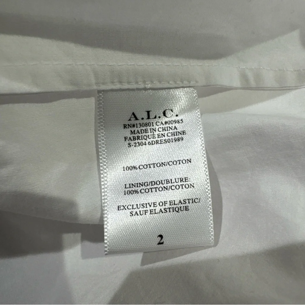 A.L.C. Aubry One Shoulder Midi Dress White Poplin NWT - Picture 10 of 11